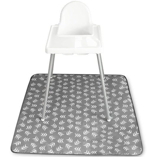 S&T_INC._Baby_Splat_Mat_for_Under_High_Chair,_Water_Resistant_Floor_Mat,_42_Inches_by_42_Inches,_Grey_Scatter