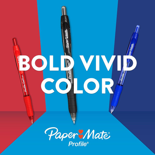 Paper_Mate_Gel_Pen_Profile_Retractable_0.7mm_Black_12_Count