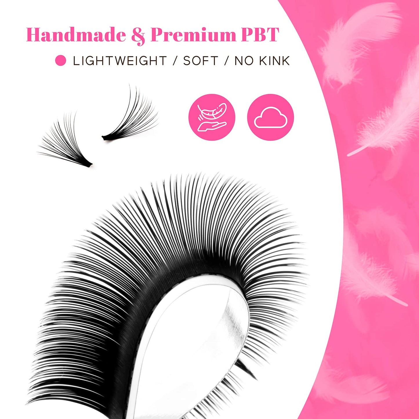 TDANCE_Easy_Fan_Lash_Extension_Rapid_Blooming_Volume_Eyelash_Extensions_C_CC_D_DD_J_B_L_Curl_0.03-0.12mm_Thickness_Easy_Fan_Volume_Lashes_Self_Fanning_Eyelashes_Extension_(D-0.07,14-19mm)_Makeup_Cosmetic