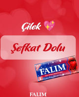 Falim Sugarless Plain Gum Strawberry Flavor 100 Piece - Snack Product
