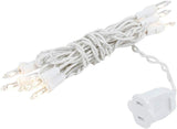 Novelty Lights 5.5 Feet 10 Bulb Clear Mini Light String on White Wire, Non-Connectable Incandescent Fairy Lights for Bottles and Crafts, 4" Bulb Spacing, 24" Lead, Stackable Fused Plug