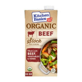Kitchen Basics Organic Beef Stock, 32 oz. Carton, Enrich the Flavor of Broth, Pot Roast, Chili and Soups, Perfect for Stocking Up