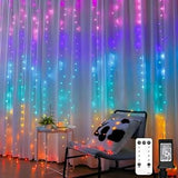 suddus Curtain Lights for Bedroom, 300 Led 9.8x9.8ft Hanging String Lights Outdoor, Fairy Curtain Lights Indoor for Christmas, Dorm, Wall, Backdrop, Window, Wedding, Party, Birthday Decor, Warm White