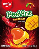 AMOS Peelerz Gummy Candy, Peelable Fruit-Shaped Candy, Box with 10 Individual Packs – Fun Peeling Gummy Snack Made with Real Juice