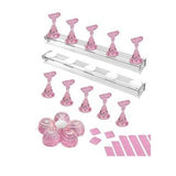 Nail Stand Acrylic Nail Art Display Stand Magnetic Nail Tips Practice Holder 54 Pcs Reusable Adhesive Putty for DIY Painting Nails Stand kit