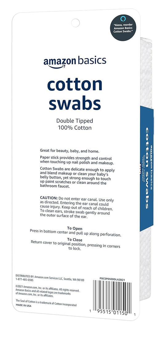 Amazon_Basics_Double-Tipped_Cotton_Swabs_for_Personal_Hygiene_and_Baby_Care,_100%_Cotton,_Versatile,_Baby_Safe,_500_Count