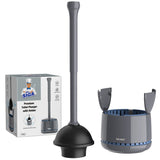 MR.SIGA Toilet Plunger with Holder, Heavy Duty Toilet Plunger and Holder Combo for Bathroom Cleaning