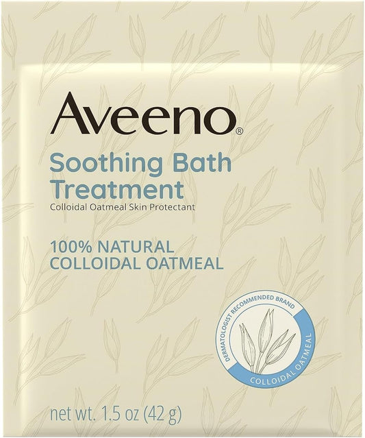 Aveeno_Fragrance_Free_Soothing_Bath_Treatment,_100%_Natural_Colloidal_Oatmeal,_Sensitive_Skin_Bath_Soak_for_Relief_of_Dry,_Itchy,_Irritated_Skin_Due_to_Eczema_&_Hives,_Bath_Packets,_8_ct._(Pack_of_2)