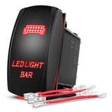 Nilight - 90001B LED Light Bar Rocker Switch 5Pin Laser On/Off LED Light 20A/12V 10A/24V Switch Jumper Wires Set for Jeep Boat Trucks,2 Years Warranty,Blue