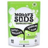 Molly's Suds Dishwasher Pods | Clean Dishwasher Detergent, Cuts Grease & Rinses Clean (Residue-Free) for Sparkling Dishes | 120 Auto-Release Tabs