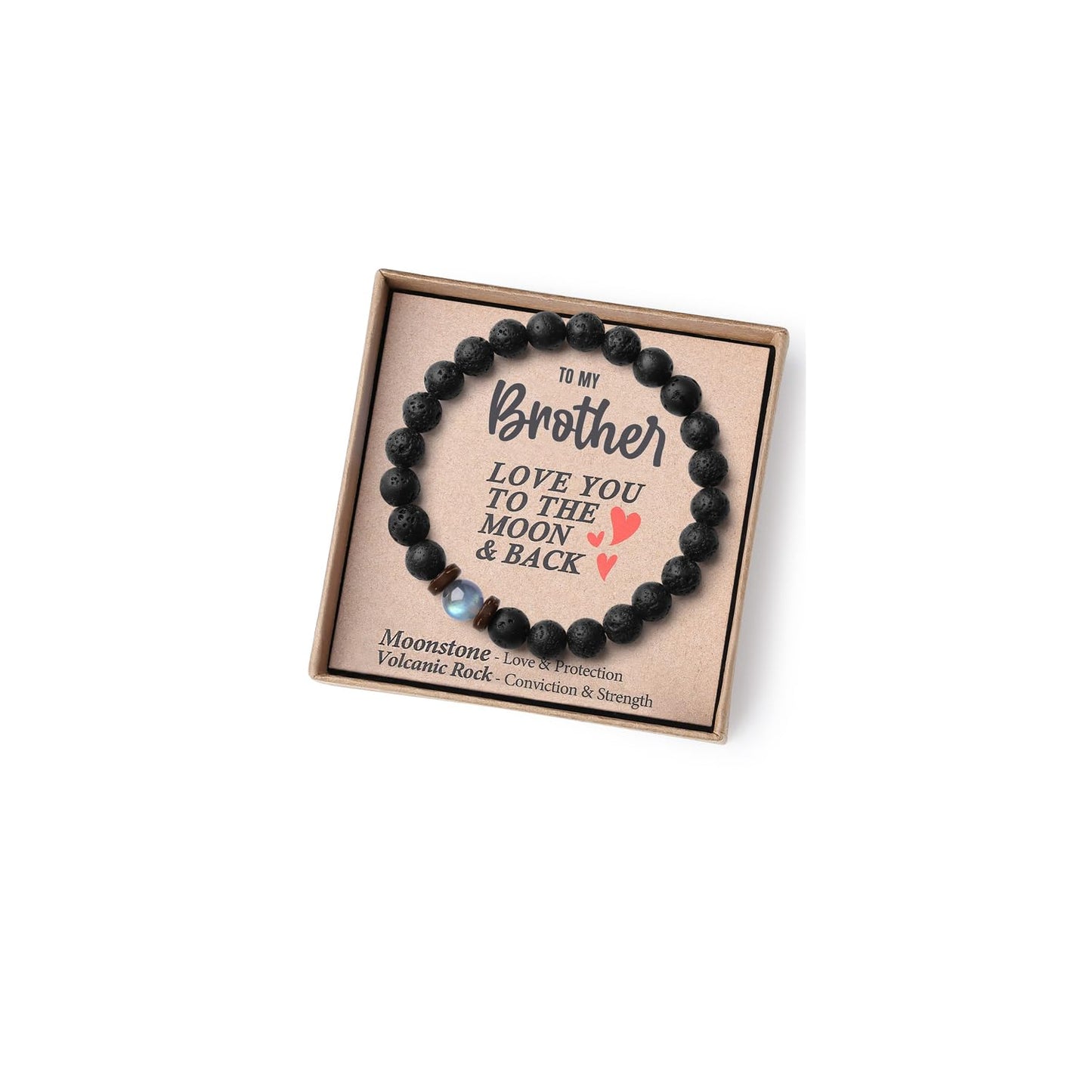 THEMEROL Easter Gifts for Boys/Men-Love/Strength-Natural Gemstone Bracelet for Son Grandson Dad Boyfriend Husband Brother Nephew Uncle