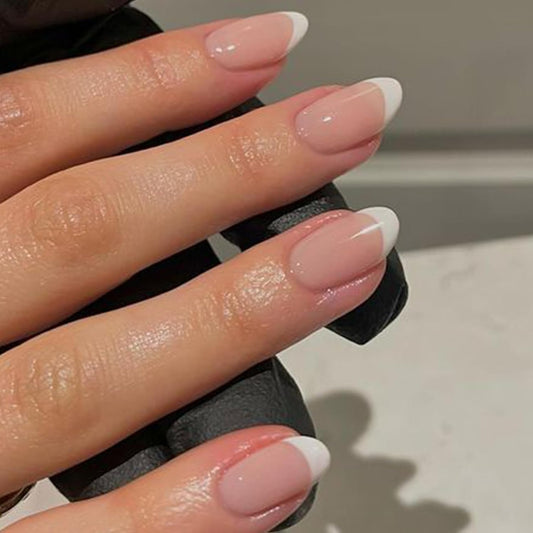 modelones_French_Tip_Press_On_Nails,_Short_Oval_Fake_Nails_Press_Ons_with_Nail_Glue,_Adhesive_Tabs,_Nail_File,_Prep_Pad,_Manicure_Stick,_32Pcs_16_Sizes,_Nude,_Spring_Women_Girl_Gift