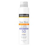 Neutrogena Clear Body SPF 50 Sunscreen Spray, Broad Spectrum UVA/UVB Sun Protection, Water-Resistant, Non-Comedogenic, Lightweight Body Sunscreen with Vitamin E & Niacinamide for Skin Care, 5 oz