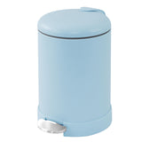 Glad Small Trash Can, 1.2 Gallon | Round Stainless Steel Garbage Bin with Soft Close Lid & Step Foot Pedal | Metal Waste Basket with Removable Inner Bucket, 8 x 9.5 x 12 inches