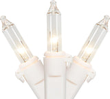 Mini Incandescent Christmas Lights - Clear - 4' White Wire - 10ct
