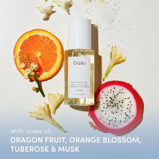 OUAI_St._Barts_Hair_and_Body_Mist_-_Tropical-Scented_Hair_Perfume_and_Body_Spray_-_Notes_of_Dragonfruit,_Orange_Blossom,_Tuberose_&_Musk_(3.3_Fl_Oz)