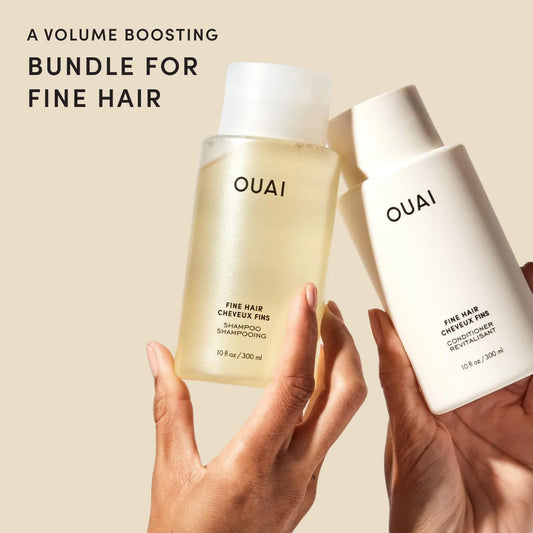 OUAI_Fine_Shampoo_and_Conditioner_Set_-_Sulfate_Free_Shampoo_and_Conditioner_for_Women_&_Men_-_Made_with_Keratin,_Marshmallow_Root,_Shea_Butter_&_Avocado_Oil_-_Free_of_Parabens_&_Phthalates_(10_Fl_Oz)