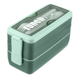 Iteryn Bento Adults Lunch Box, Stackable, 3-In-1 Compartment - Wheat Straw, Leakproof Eco-Friendly Meal Prep Containers Tableware