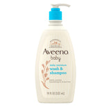 Aveeno Baby Daily Moisture Body Wash & Shampoo with Oat Extract, Hypoallergenic, Tear-Free, No Added Parabens, pH-Balanced Formula For Sensitive Hair & Skin, Baby Essentials