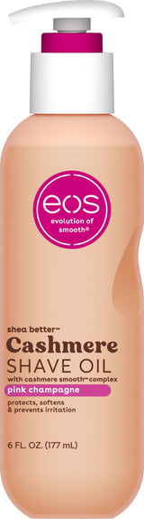 eos Cashmere Shave Oil, Moisturizing Shave Oil with Shea Butter & Glycerin, Helps Prevents Irritation & Razor Burn, Vegan, 6 fl oz