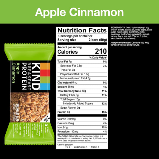 KIND_Breakfast_Protein,_Healthy_Snack_Bar,_Apple_Cinnamon,_Gluten_Free_Breakfast_Bars,_8g_Protein,_1.76OZ_Packs,_12_Count