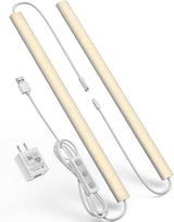 Plug-in Under Cabinet Lighting, Dimmable Counter Lights for Kitchen, Cold White/Warm White/Natural White Linkable USB Led Closet Light, Wired Indoor Night Lights Bar for Desk, Sink,Workbench