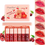 Lip Stain Tint Set, Korean Lip Gloss, Lip & Cheek Tint Moisturizing, Long-lasting Waterproof Non-Sticky Cup Glossy Moisturiz Six Colors