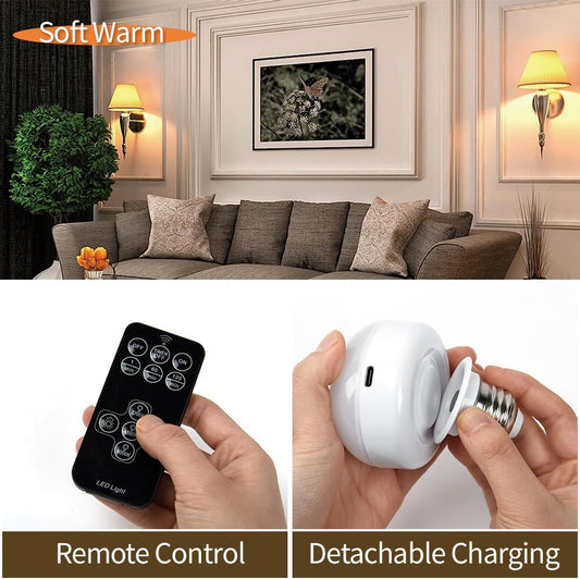 BLUEYE_Rechargeable_Battery_Operated_Light_Bulb,2Packs,300LM,40W_Equivalent,E26_Detachable_Charging(E12_available),4_Color_Temperature,Remote_Control_Puck_Emergency_Lamp,Timer,Dimmer,For_Non-Hardwired