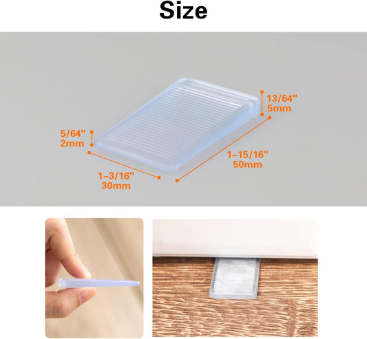 8_Pcs_Plastic_Clear_Table_Shims,_Level_Wedge_for_Home_Furniture,_Have_Extreme_Weight_Capacity,_Weather_Resistant,_Levelers_for_Wobbly_Uneven_Floors_Fixing_Toilet_Leveling_(Transparent)