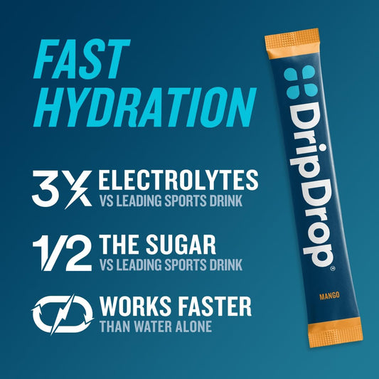 DripDrop_Hydration_Packets_-_Tropical_Variety_Pack_-_Single_Serve_Electrolytes_Powder_Drink_Mix_-_Mango,_Açai,_Passion_Fruit,_Piña_Colada_-_Non-GMO,_Gluten_Free,_Vegan_-_32_Sticks