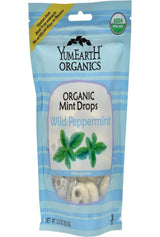 YumEarth Organic Wild Peppermint Drops - Mint Flavored Natural Hard Candy, Peppermint Candy for Kids - Allergy Friendly, Non GMO, Gluten Free, Vegan