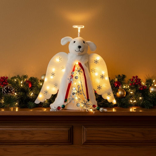 iHeartDogs_Christmas_Tree_Topper_Decoration_-_The_Original_Dog_‘Christmas_Miracle’_Angel_Dog_Tree_Topper_LED_Lighted_Halo,_Snowflake_Garland_&_Wings_Decor_Ornament,_Holiday_Decoration