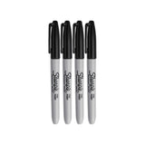 Sharpie Permanent Markers, Fine Point, Black Ink (4-Pack)