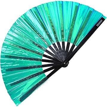 SoJourner_Bags_Rave_Fan_-_Large_Folding_Fan_-_Clack_Fan_Hand_for_Raves,_Halloween,_Burlesque,_Rainbow_Outfits_for_Women_&_Festival_Accessories