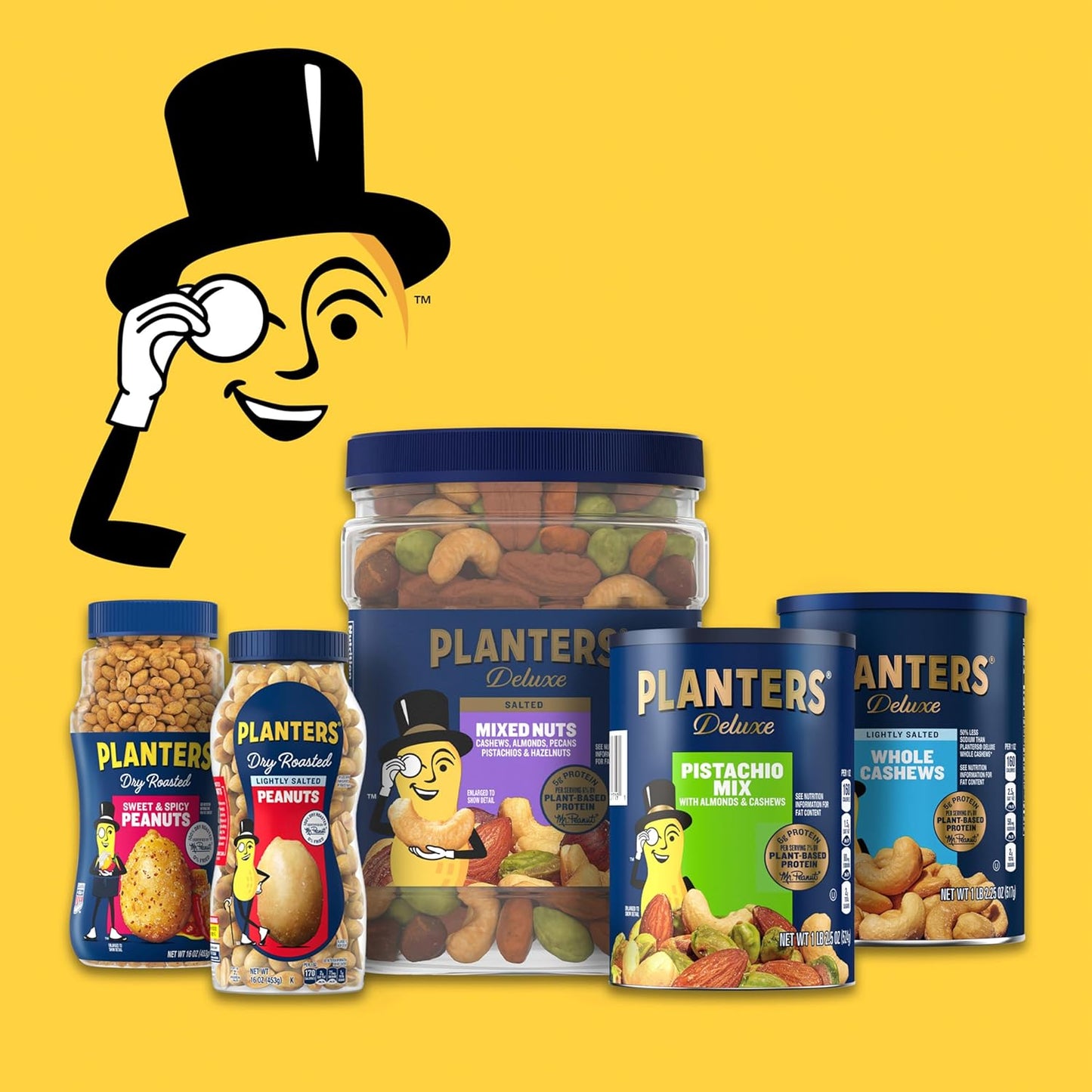PLANTERS_Mixed_Nuts_Unsalted,_Party_Snacks,_Plant-Based_Protein,_10.3_oz_Canister