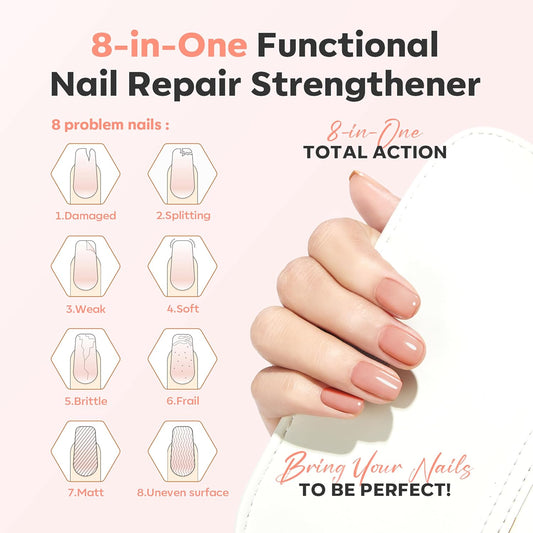 modelones_Nail_Strengthener_and_Growth_Nail_Hardener_Extra_Strong_and_Growth_Nude_Nail_Polish_Nail_Repair_for_Damaged_Nails_Strengthening_Polish_Ridge_Filler_for_Nails_15ml