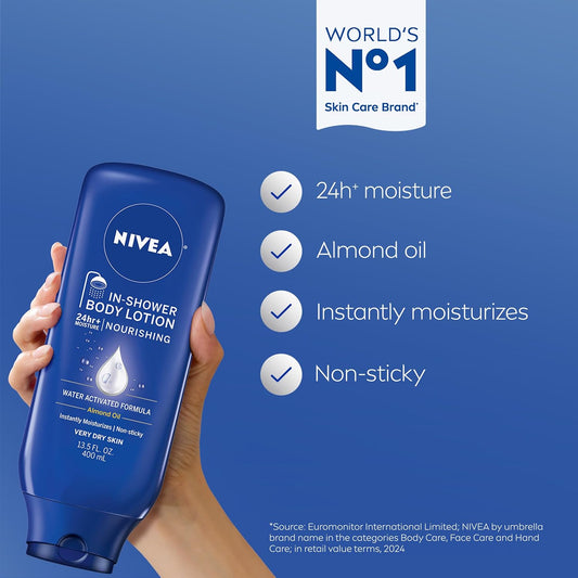 NIVEA_Nourishing_In_Shower_Lotion,_Water_Activated_In_Shower_Moisturizer_for_Dry_to_Very_Dry_Skin,_13.5_FL_OZ_Bottle