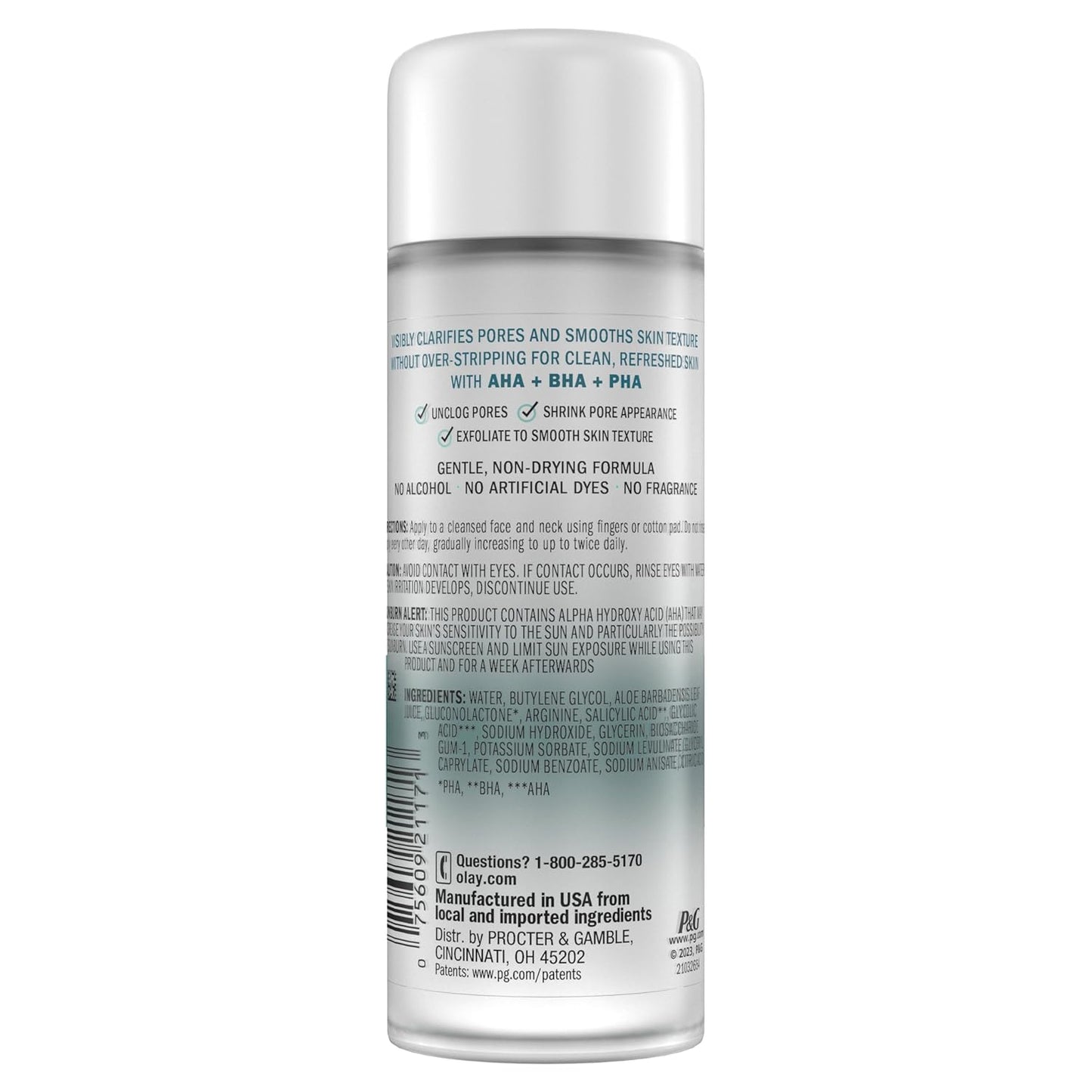 Olay_Gentle_Exfoliating_Toner,_Fragrance_Free,_4.1_fl_oz,_Pore_Treatment_Face_Cleanser_Unclogs_and_Diminishes_the_Appearance_of_Pores