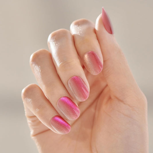 KISS_imPRESS_No_Glue_Mani_Press_On_Nails,_ColorFX,_'Walk_Out',_Pink,_Short_Size,_Oval_Shape,_Includes_30_Nails,_Prep_Pad,_Instructions_Sheet,_1_Manicure_Stick,_1_Mini_File