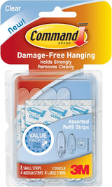 Command Clear Refill Strips, Re-Hang Indoor Clear Hooks (17200CLR-ES)