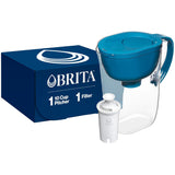 Brita Large Water Filter Pitcher for Tap and Drinking Water with SmartLight Change Indicator, Includes 1 Standard Filter, BPA-Free, Lasts 2 Months, 10-Cup Capacity, Stretch Limo Black