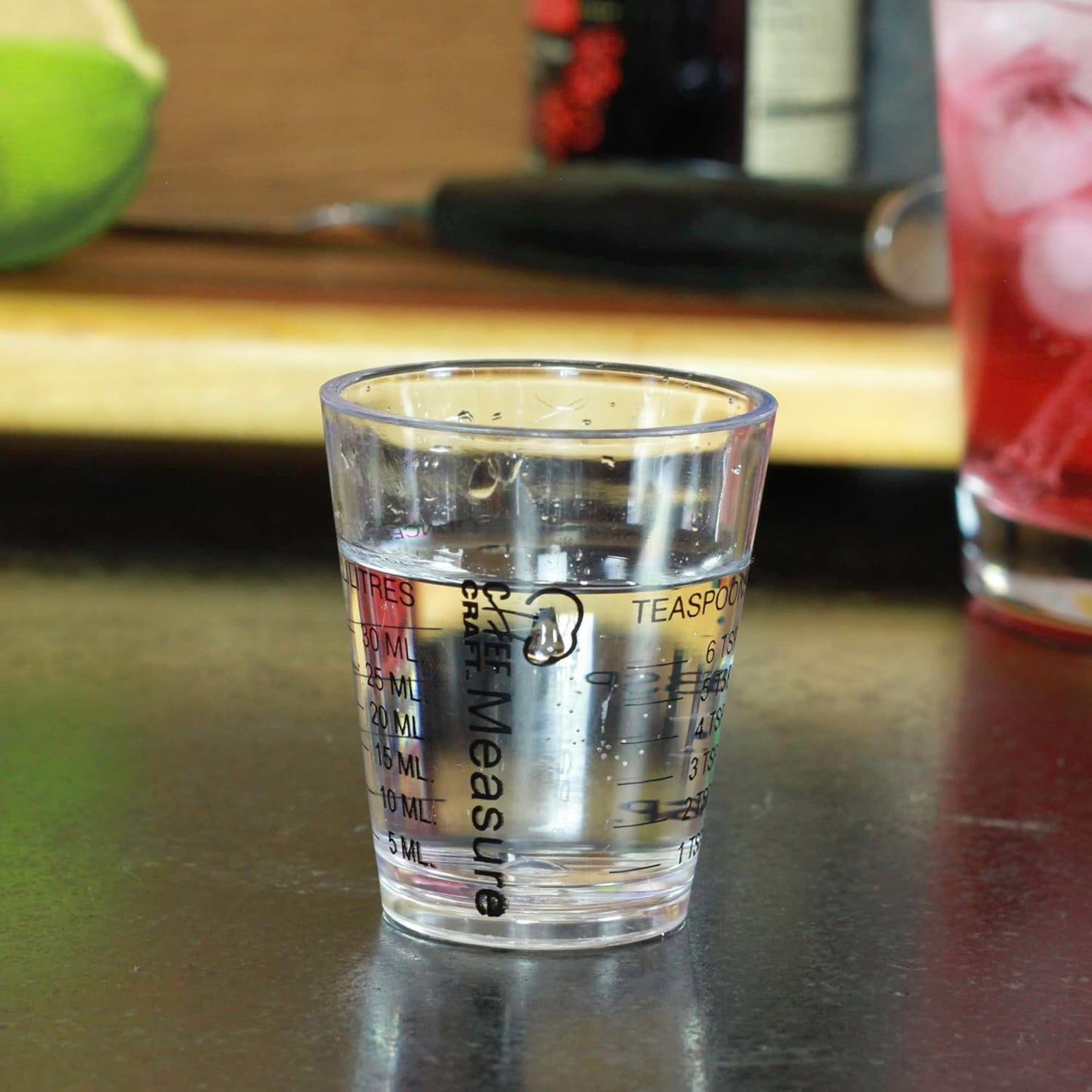Chef_Craft_Classic_Plastic_Shot_Glass_Measurer,_1_ounce_teaspoon/tablespoon,_Clear
