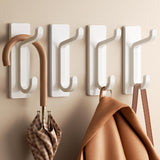 Wall Hooks for Coat and Towel: 13LB Adhesive Door Hanger Stick on, Black 4 Pack