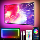 GIPOYENT TV LED Lights, 9.8FT/13.1Ft/16.4FT/18FT/19.6FT/23FT LED Lights for 35-85 Inch, TV Behind with Bluetooth Function - RGB Color Changing Light Strip for Home Theater