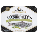 Brunswick Sardines in Olive Oil, 3.75 oz Can - Boneless Butterflied Sardine Fillets - Wild Caught - 17g Protein per Serving - Gluten Free, Keto Friendly