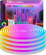 Neon Rope Lights 6FT/20FT/60FT/65.6FT/80FT – 32.8FT RGB Flexible LED Strip, App & Remote Control, Multi-Mode, IP67 Waterproof, Music Sync – Perfect for Bedroom & Outdoor Decor