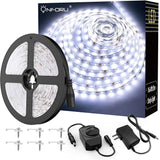Onforu LED Light Strip,16.4ft/32.8FT Dimmable LED Tape Light, 6000K Daylight White/Warm White Strip Lighting, 300 LEDs Flexible Vanity Mirror Light, 5M 12V Ribbon Rope Light for Bedroom, Under Cabinet,Kitchen,Christams