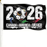 World Soccer Flag 2026 American Canada Mexico Football Supporters Banner, 5×3FT World Football Flags 2026 for Outdoor Terrace Decoration and Fan Gathering Events, Great Soccer Fans Gifts