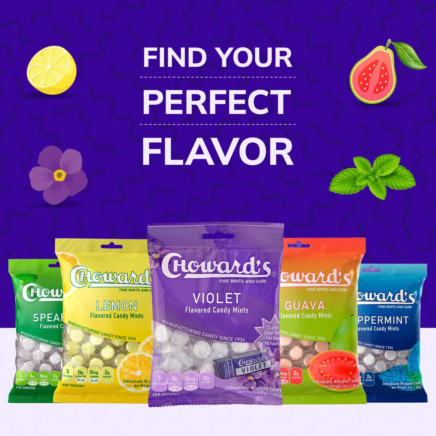 Choward's_Violet_Mints_Candy_Bag_|_Bold_Aromatic_Flavor_|_Perfect_for_Snacks_in_Lunchboxes,_Travel,_Sharing,_and_Gifting_|_Nostalgic_Vintage_Candy_|_3_Pack_(49_Individually_Wrapped_Candy_Mints)