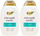OGX Quenching + Coconut Curls Curl-Defining Conditioner, Nourishing Curly Hair Conditioner with Coconut /Citrus Oil & Honey, Paraben-Free with Sulfate-Free Surfactants, 13oz